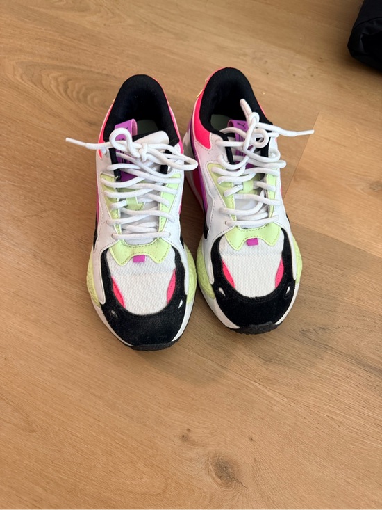 Puma Shoes - Puma White Mesh Multicolor Chunky Sneakers - Neon Pink & Lime Accents